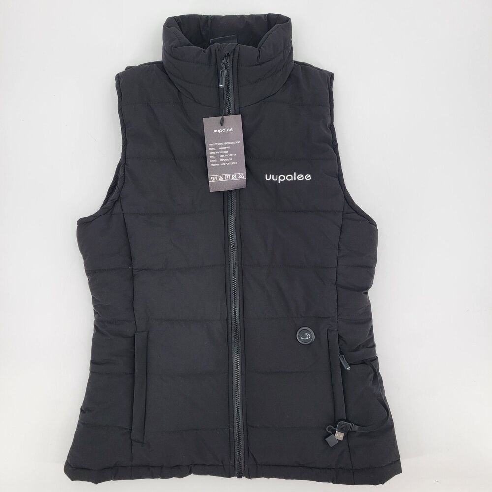 Uupalee Womens Small Black Battery Heated Puffer Vest-NO Battery NWT